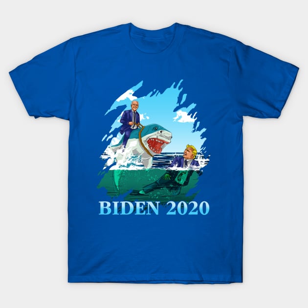 Joe Biden 2020 Trump Afraid Of Sharks T-Shirt by E